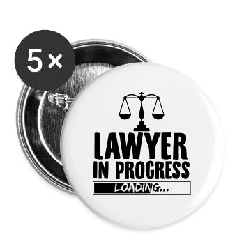 Profession d'avocat | Idée cadeau avocats juristes droit - Lot de 5 grands badges (56 mm) - blanc - Devant