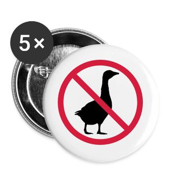 Signe interdit d'oie - Lot de 5 grands badges (56 mm) - blanc - Devant