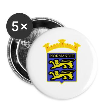 ECUSSON NORMANDIE - Lot de 5 grands badges (56 mm) - blanc - Devant