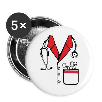 Doctor Doctor Specialist Family Doctor Costume Emergency Doctor Job - Buttons large 2.2''/56 mm (5-pack) - white - Front