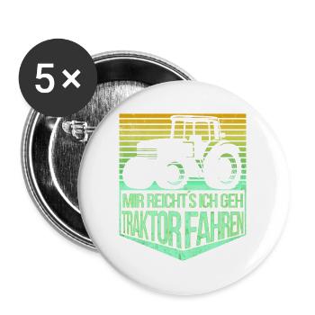 Mir Reichts Ich Gehe Traktor Fahren Geschenkidee - Buttons groß 56 mm (5er Pack) - Weiß - Vorne
