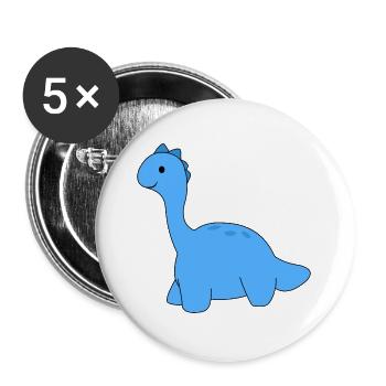 Dinosaure Dino - Lot de 5 grands badges (56 mm) - blanc - Devant