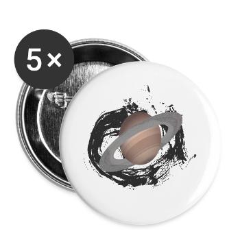 planet Saturn, planet, alien - Buttons large 2.2''/56 mm (5-pack) - white - Front