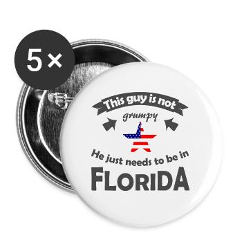 Floride USA - Lot de 5 grands badges (56 mm) - blanc - Devant