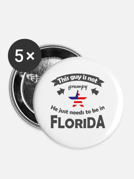 Florida USA - Buttons groß 56 mm (5er Pack) - Weiß