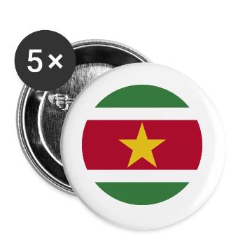 runde Aufkleberfahne der Suriname Aufkleber Geschenkidee - Buttons groß 56 mm (5er Pack) - Weiß - Vorne