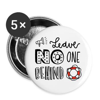 Luloveshandmade - Leave No One Behind - Buttons large 2.2''/56 mm (5-pack) - white - Front