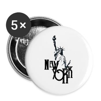 new york city apparel design with statue liberty - Buttons groß 56 mm (5er Pack) - Weiß - Vorne