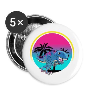Gamer Gaming T Rex - Buttons large 2.2''/56 mm (5-pack) - white - Front