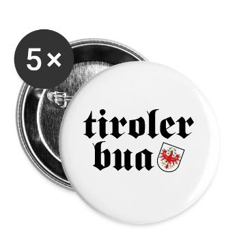 Tiroler Bua Heimat National Geschenk - Buttons groß 56 mm (5er Pack) - Weiß - Vorne