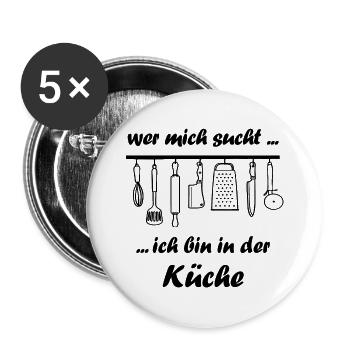 Housewife cook wife kitchen saying wife gift - Buttons large 2.2''/56 mm (5-pack) - white - Front