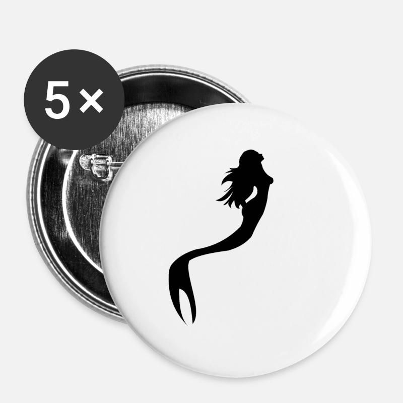 Mermaid, mermaid - Buttons large 2.2''/56 mm (5-pack) - white