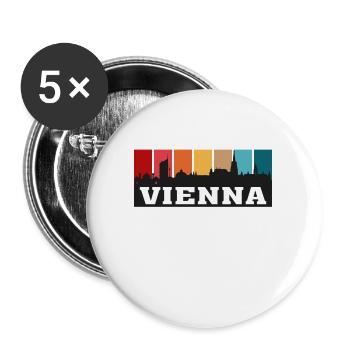 Vienne Autriche Voyage Skyline Souvenir Silhouette - Lot de 5 grands badges (56 mm) - blanc - Devant
