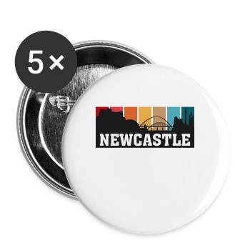 Newcastle England Travel Souvenir Skyline Landmark - Buttons large 2.2''/56 mm (5-pack) - white - Front