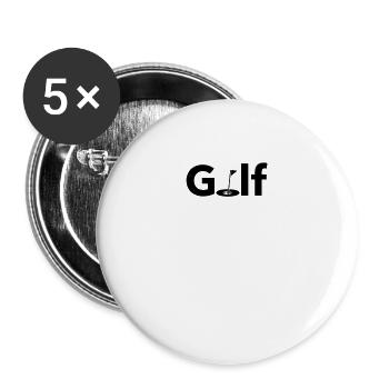 Golf |Golfer Golferin - Buttons groß 56 mm (5er Pack) - Weiß - Vorne