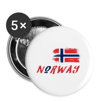 We are Norway design / gift idea - Buttons large 2.2''/56 mm (5-pack) - white - Front