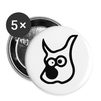 e17dog - Buttons groß 56 mm (5er Pack) - Weiß - Vorne