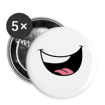 Minimalist Lips & Eye Black - Buttons large 2.2''/56 mm (5-pack) - white - Front