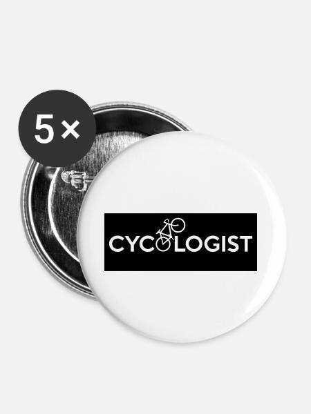 CYCOLOGIST STICKER, Fahrrad - Buttons groß 56 mm (5er Pack) - Weiß