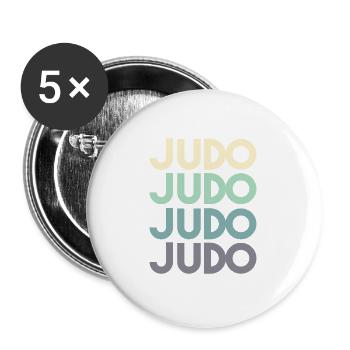 Judo - Lot de 5 grands badges (56 mm) - blanc - Devant