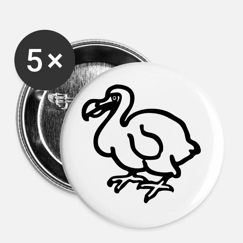Dodo - Buttons groß 56 mm (5er Pack) - Weiß