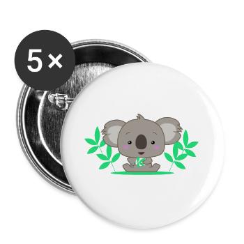Bébé koala mignon - Lot de 5 grands badges (56 mm) - blanc - Devant