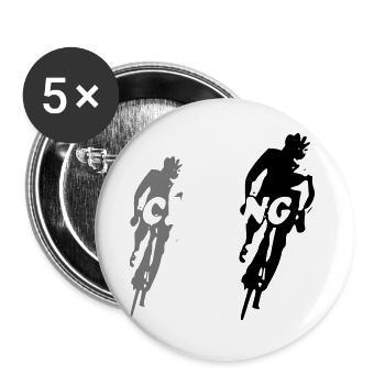 Radfahren - Buttons groß 56 mm (5er Pack) - Weiß - Vorne