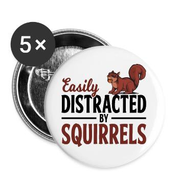 Eichhörnchen Geschenk - Buttons groß 56 mm (5er Pack) - Weiß - Vorne