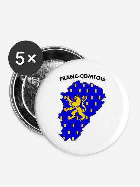 Franc-Comtois - Buttons groß 56 mm (5er Pack) - Weiß