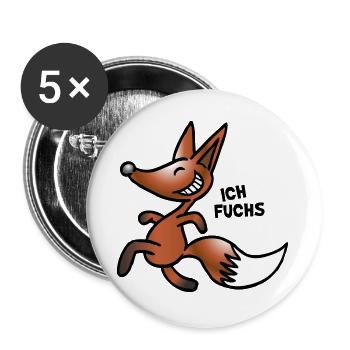 Ich Fuchs - Buttons groß 56 mm (5er Pack) - Weiß - Vorne