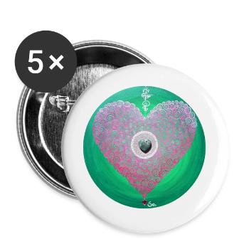 Heart of the loving healing Sonja Ariel vonStaden - Buttons large 2.2''/56 mm (5-pack) - white - Front