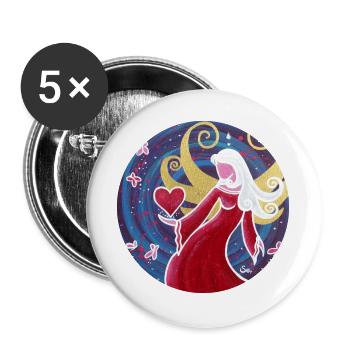 Ange de l’amour heureux Sonja Ariel de Staden - Lot de 5 grands badges (56 mm) - blanc - Devant