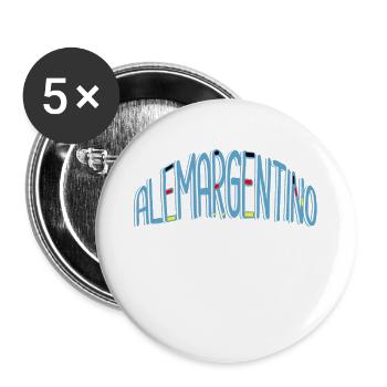 Argentinien-Deutsche deutsch-argentinisch Geschenk - Buttons groß 56 mm (5er Pack) - Weiß - Vorne