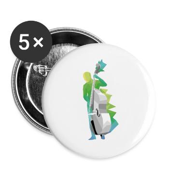 Kontrabass - Buttons groß 56 mm (5er Pack) - Weiß - Vorne
