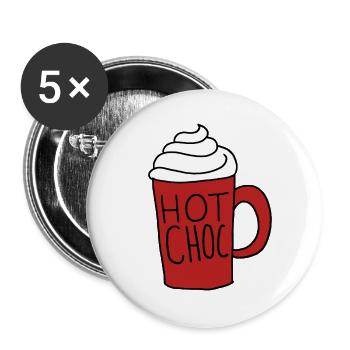 Heiße Schokolade - Buttons groß 56 mm (5er Pack) - Weiß - Vorne