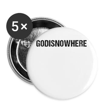 GODISNOWHERE - read it again! - Buttons large 2.2''/56 mm (5-pack) - white - Front