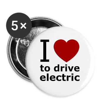 Electric car - Buttons large 2.2''/56 mm (5-pack) - white - Front