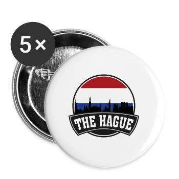 La Haye Pays-Bas Skyline Travel Souvenir Dutc - Lot de 5 grands badges (56 mm) - blanc - Devant