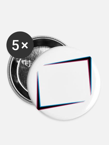 3D Effekt Rahmen - Buttons groß 56 mm (5er Pack) - Weiß