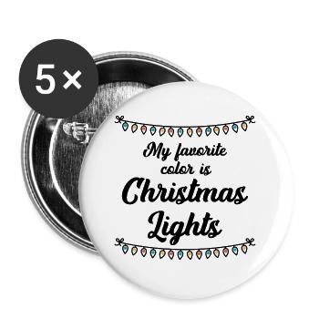 My favorite color is christmas lights gift - Buttons large 2.2''/56 mm (5-pack) - white - Front