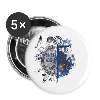 Boussole d’ancre nautique de nuit - Lot de 5 grands badges (56 mm) - blanc - Devant