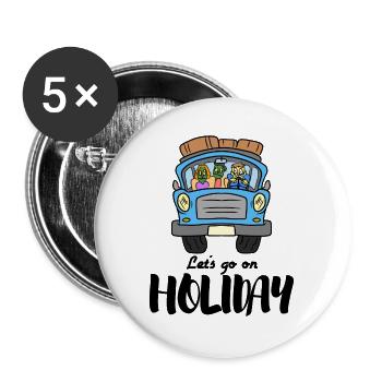 Lustig Spruch Urlaub Ferien Reisen Verreisen - Buttons groß 56 mm (5er Pack) - Weiß - Vorne