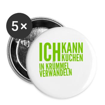 ich bin ein Krümmelmonster - Buttons groß 56 mm (5er Pack) - Weiß - Vorne