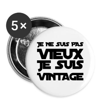 I'm not old I'm vintage - Buttons large 2.2''/56 mm (5-pack) - white - Front