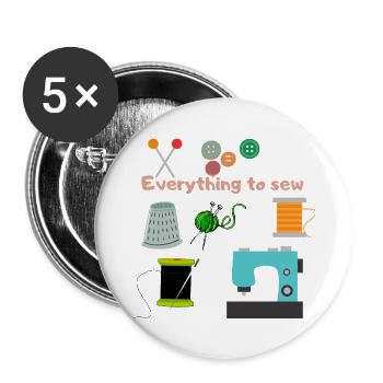 EVEYTHING TO SEW - Buttons large 2.2''/56 mm (5-pack) - white - Front