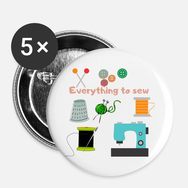 EVEYTHING TO SEW - Buttons large 2.2''/56 mm (5-pack) - white