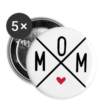 mom - Buttons groß 56 mm (5er Pack) - Weiß - Vorne