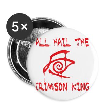 ALL HAIL THE CRIMSON KING - Buttons large 2.2''/56 mm (5-pack) - white - Front