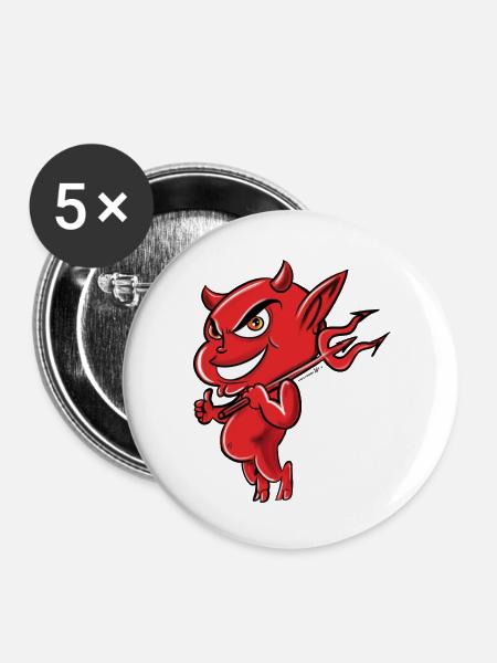 Teufel2 - Buttons groß 56 mm (5er Pack) - Weiß
