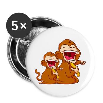 monkey banana funny comic baby monkey - Buttons large 2.2''/56 mm (5-pack) - white - Front